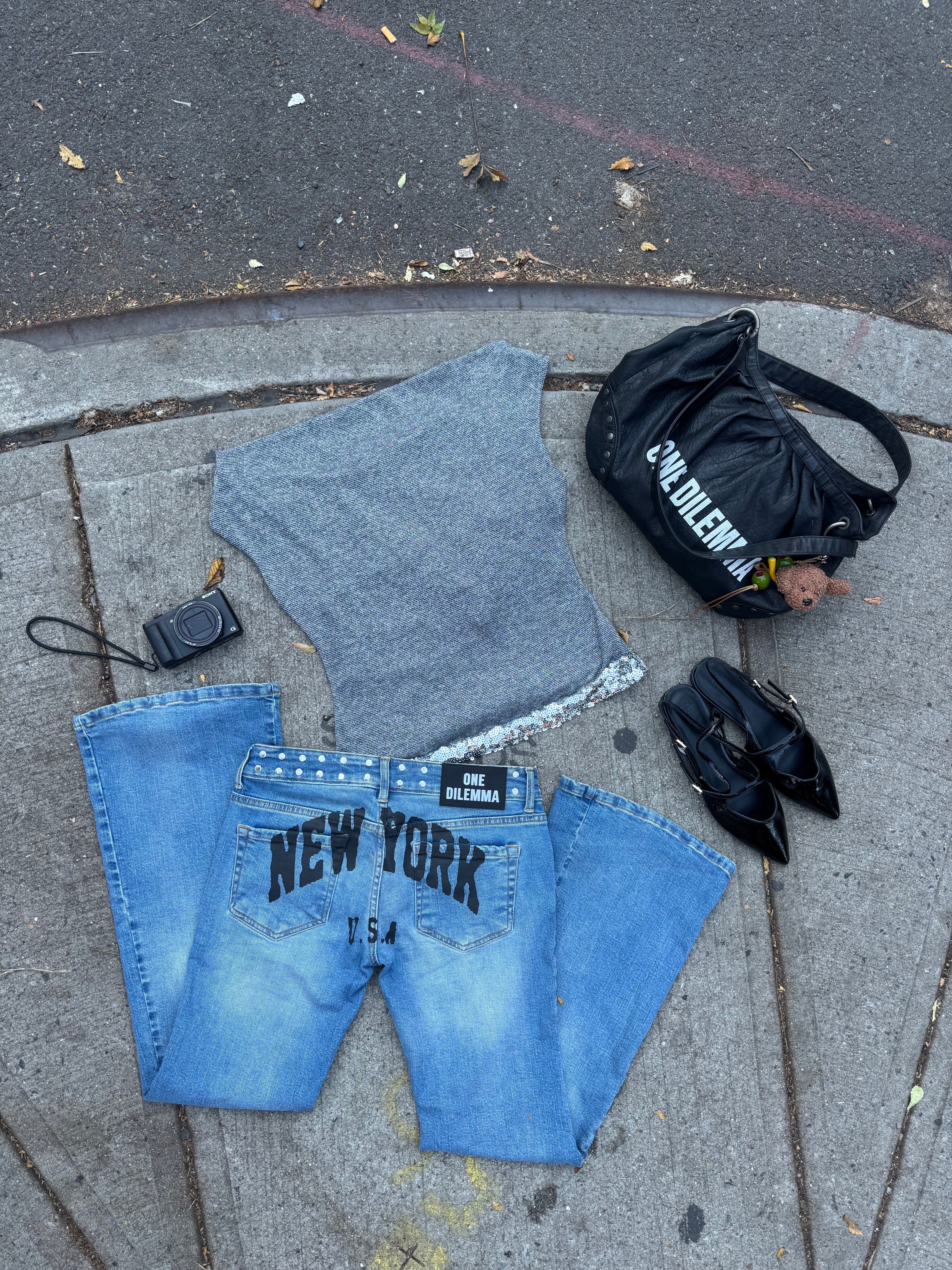 ELSA BLACK WASHED LEATHER BAG x NÚNOO