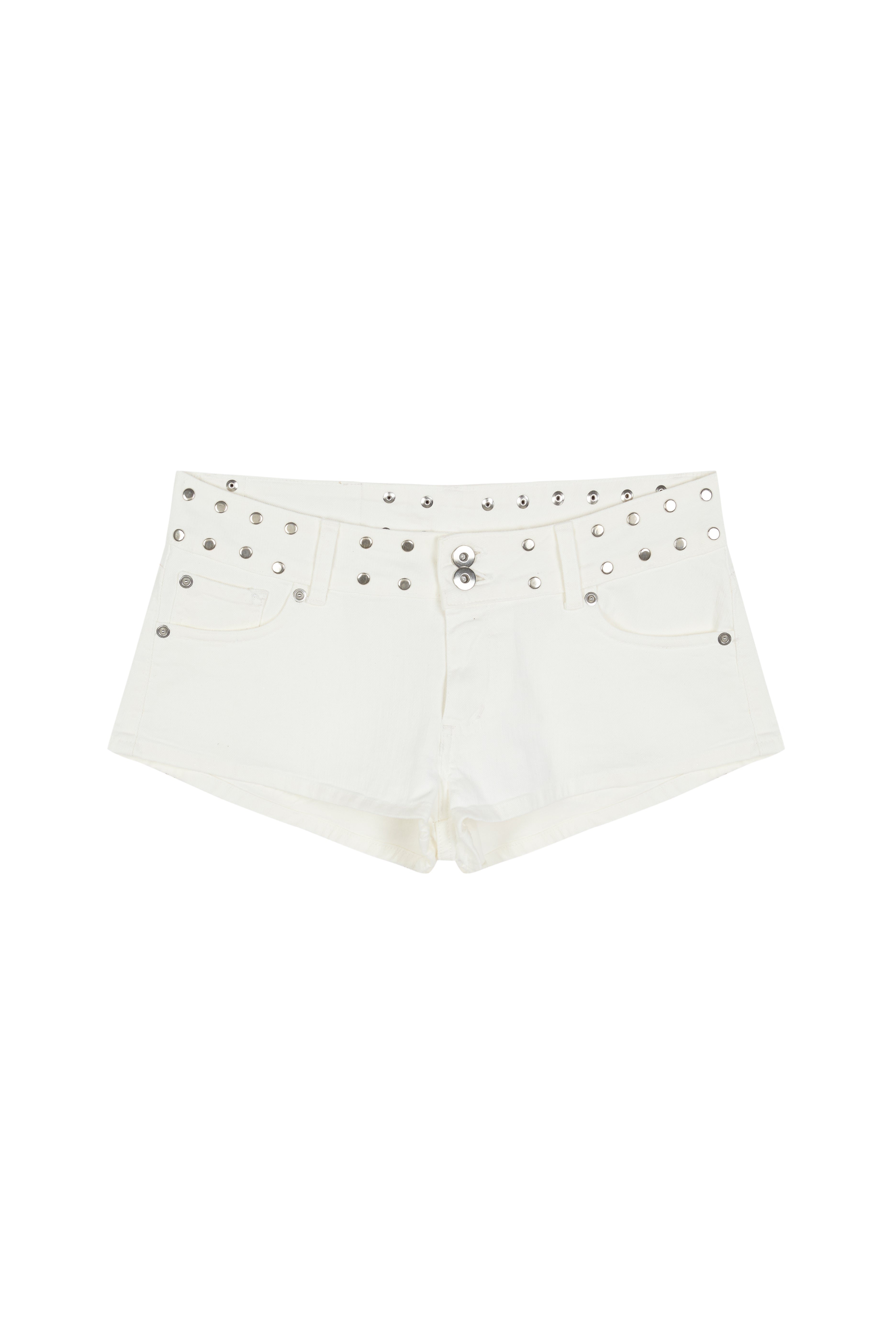 Mini-short white shiny stars
