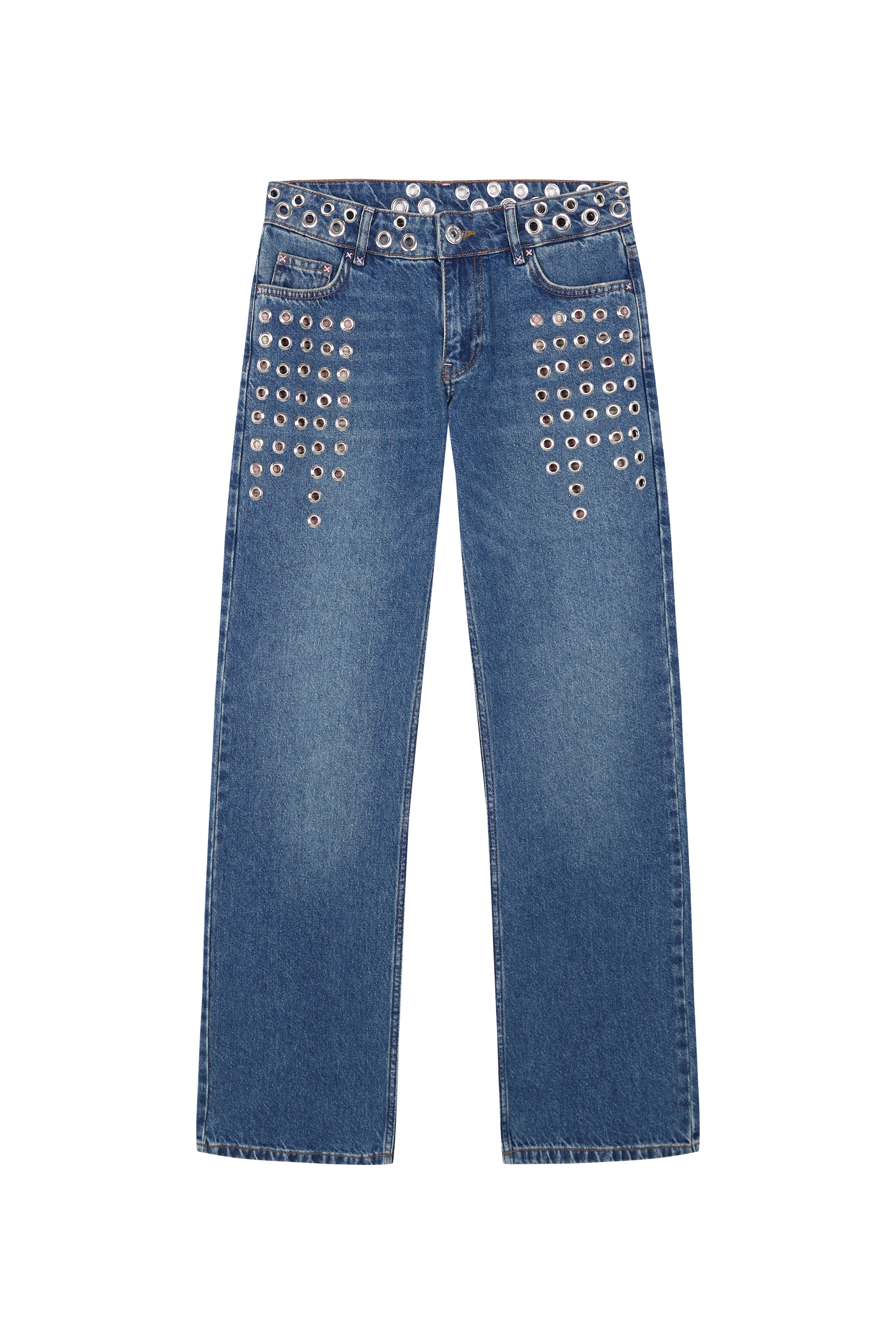 JEANS STRAIGHT HOLE STUDS