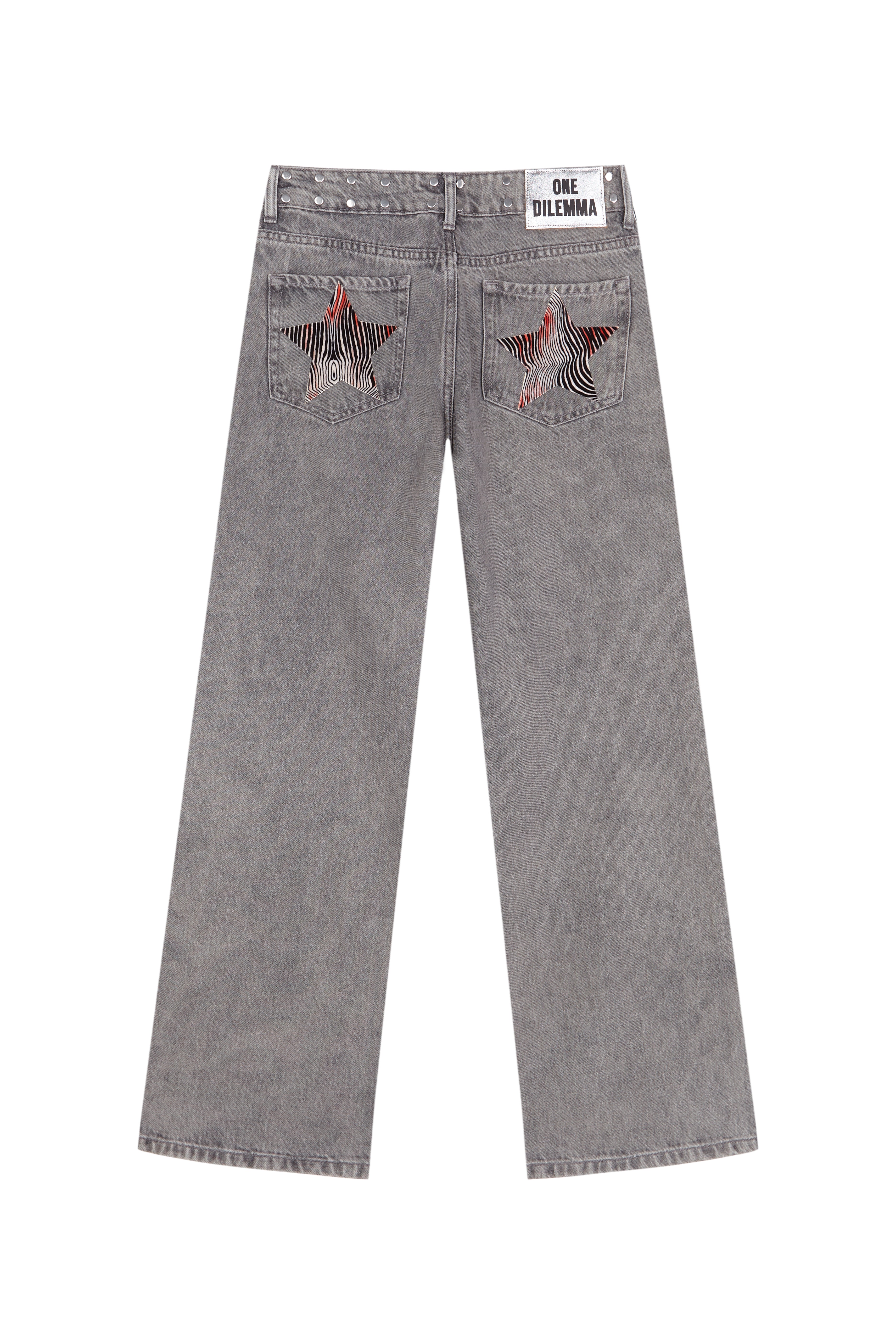 GREY JEANS ZEBRA STAR
