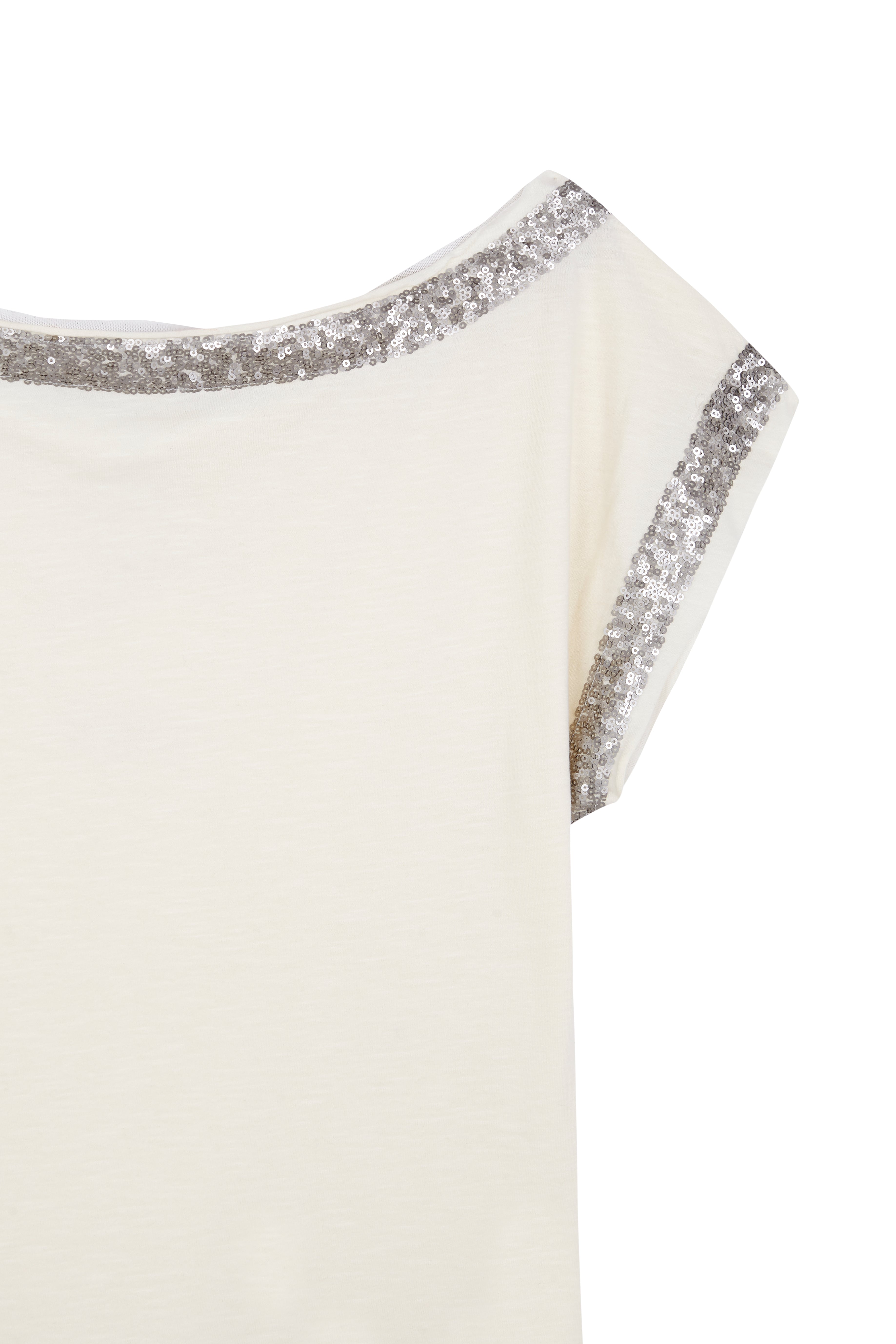 WHITE SEQUINS TIE-SIDE TOP