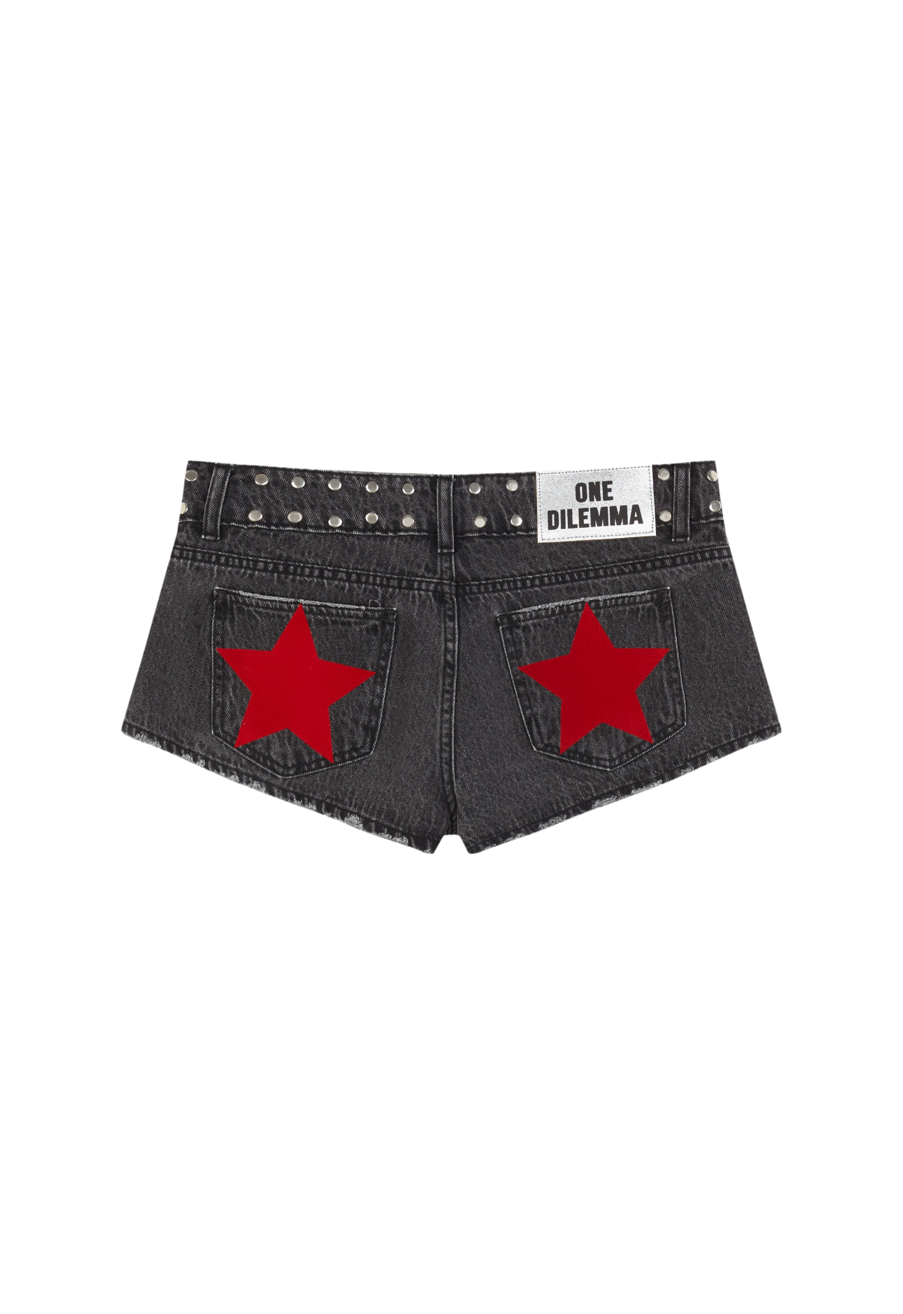 Mini-short black red star