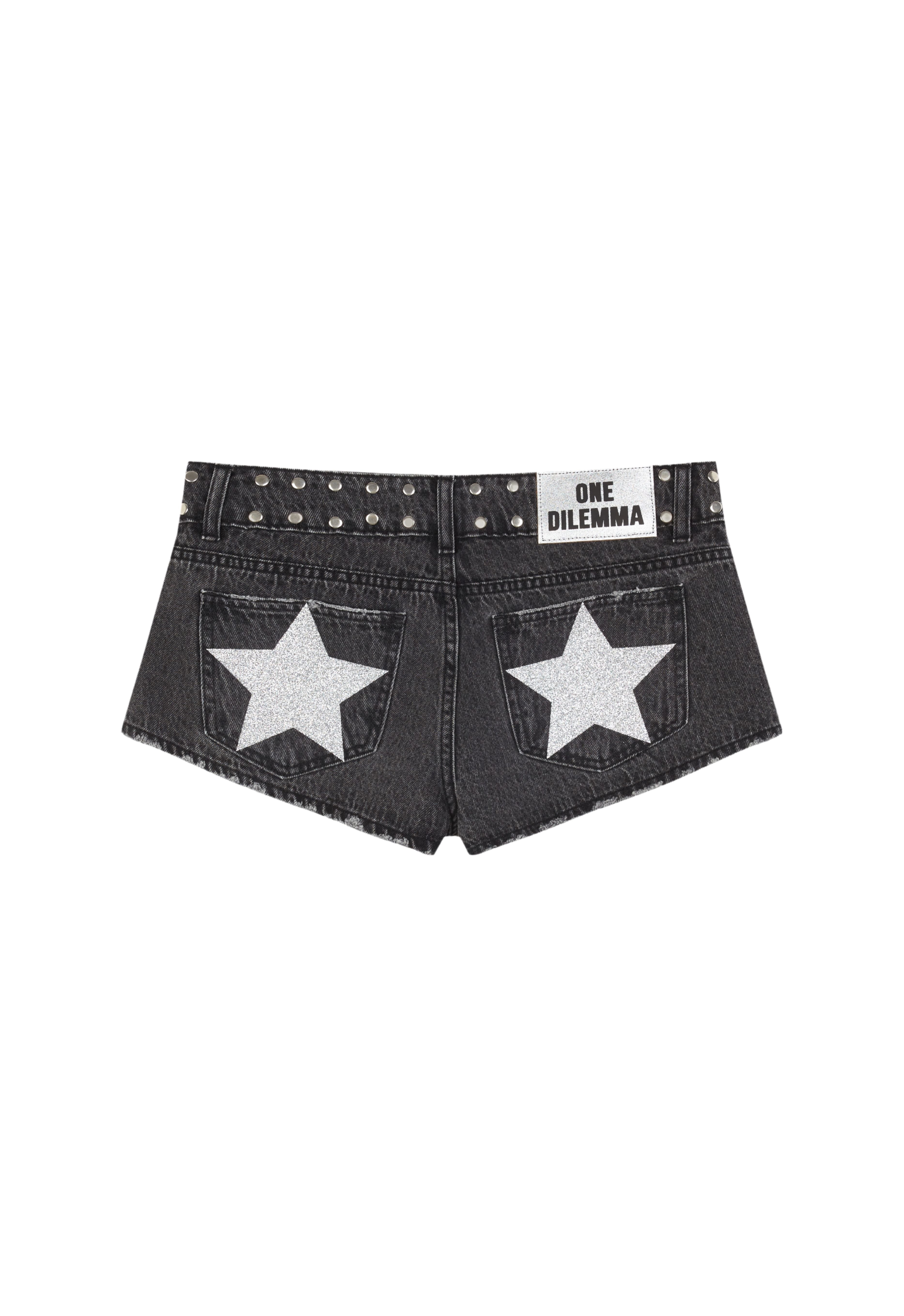 Mini-short black shiny stars