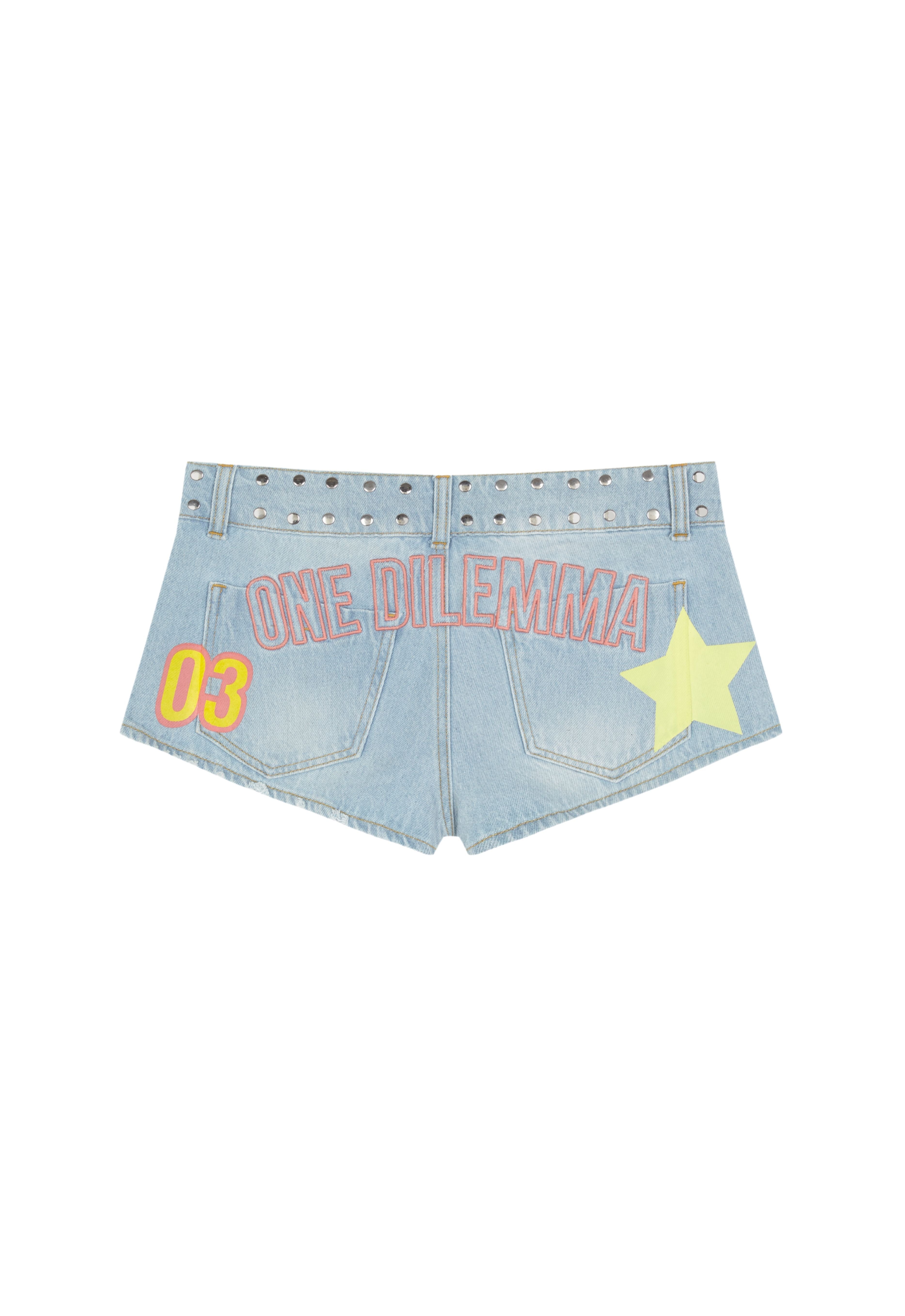 Mini-short blue patches
