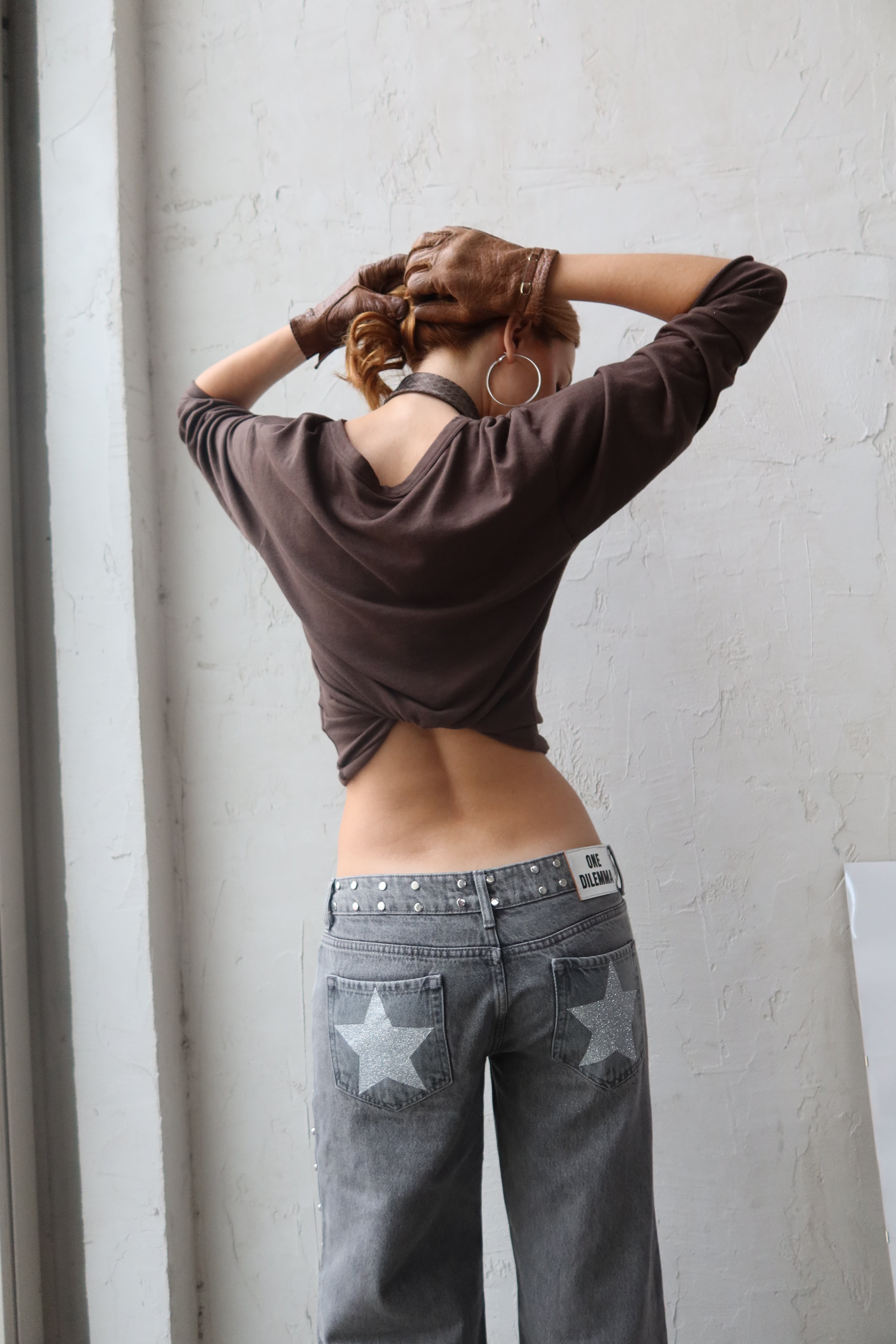 GREY JEANS SHINY STAR