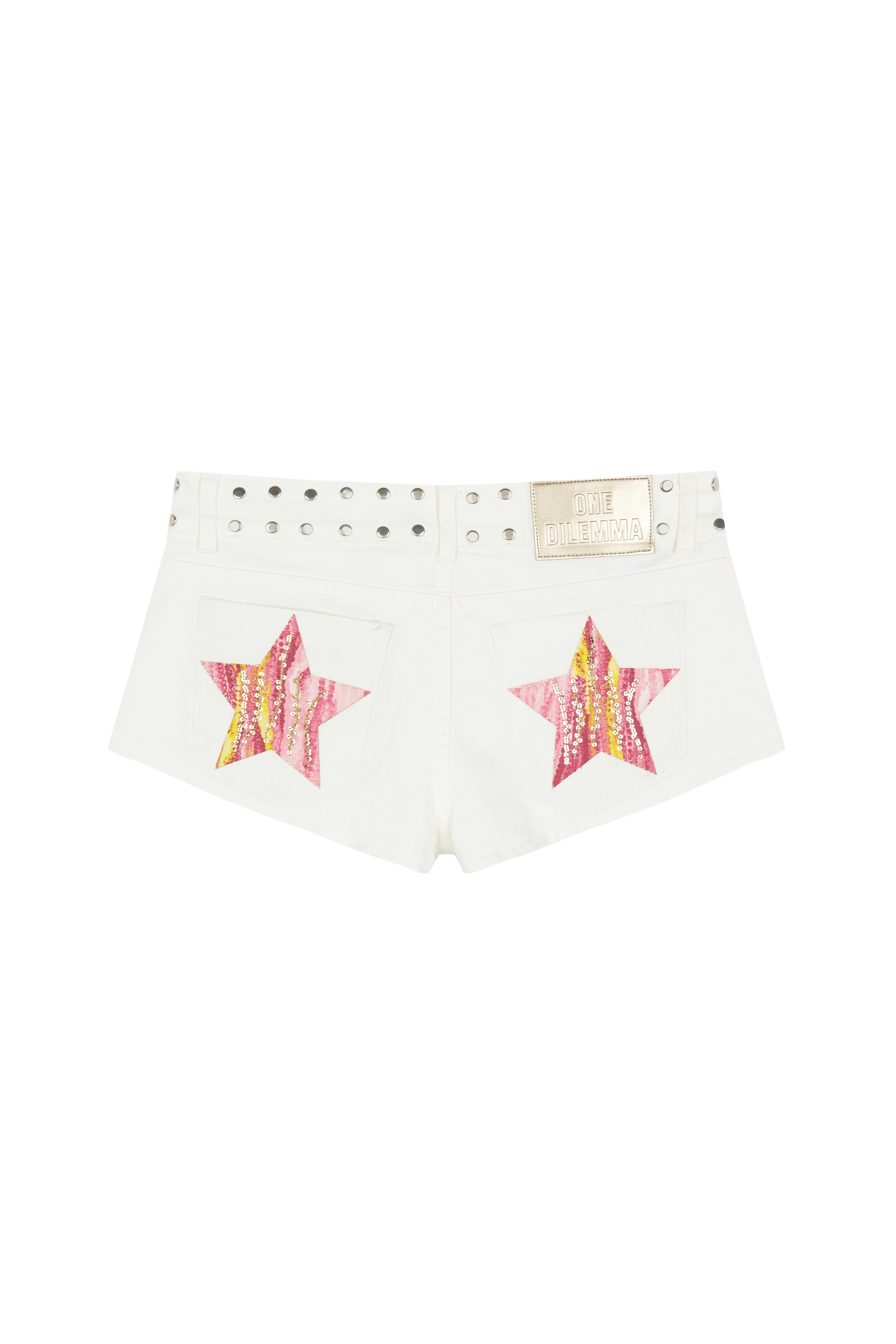 Mini-short pink print stars