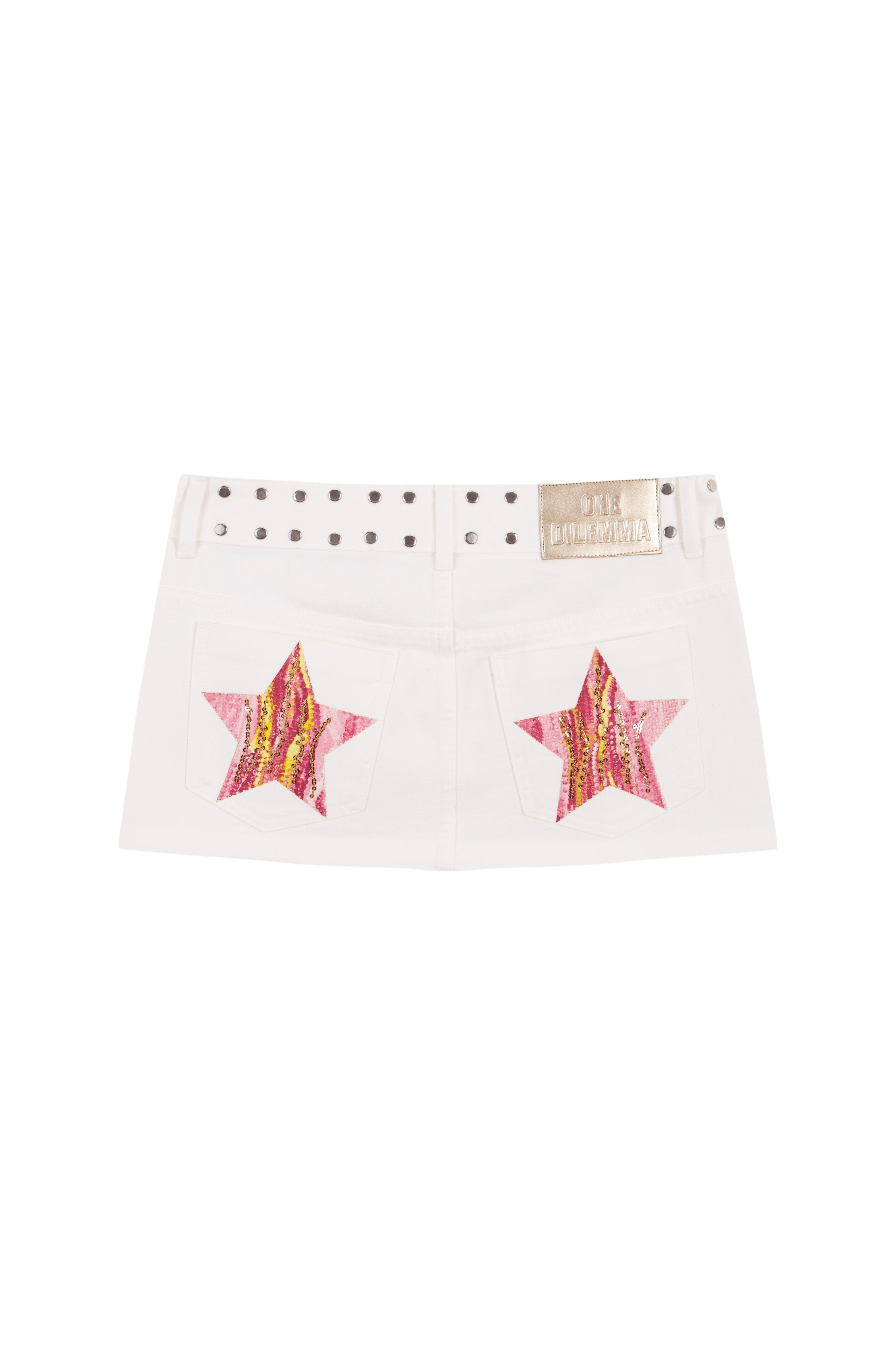 Mini-skirt pink print stars